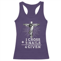 Religious Easter Racerback Tank Top 1 Cross 3 Nails Forgiven Jesus Christian Faith