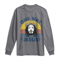 One Way Jesus Long Sleeve Shirt Christian Relgion Retro Vintage