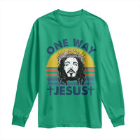One Way Jesus Long Sleeve Shirt Christian Relgion Retro Vintage