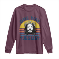One Way Jesus Long Sleeve Shirt Christian Relgion Retro Vintage