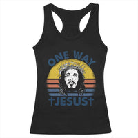 One Way Jesus Racerback Tank Top Christian Relgion Retro Vintage