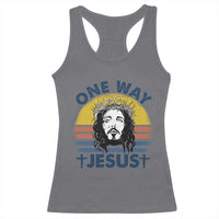 One Way Jesus Racerback Tank Top Christian Relgion Retro Vintage