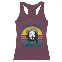 One Way Jesus Racerback Tank Top Christian Relgion Retro Vintage