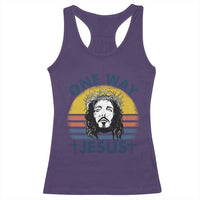 One Way Jesus Racerback Tank Top Christian Relgion Retro Vintage