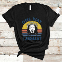 One Way Jesus Christian Relgion Vintage T-shirt, Funny Jesus Shirt, Jesus Believer, Religious Shirt T-Shirt - Wonder Print Shop