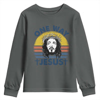One Way Jesus Youth Sweatshirt Christian Relgion Retro Vintage