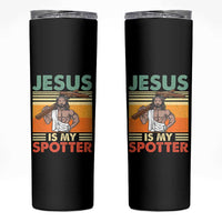 Jesus Is My Spotter Skinny Tumbler Funny Gym Christian Fitness