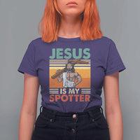 Jesus Is My Spotter T Shirt For Women Funny Gym Christian Fitness