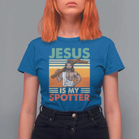 Jesus Is My Spotter T Shirt For Women Funny Gym Christian Fitness