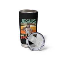 Jesus Is My Spotter Tumbler Cup Funny Gym Christian Fitness