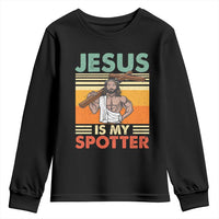 Jesus Is My Spotter Youth Sweatshirt Funny Gym Christian Fitness