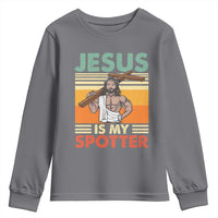 Jesus Is My Spotter Youth Sweatshirt Funny Gym Christian Fitness