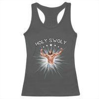 Holy Swoly Racerback Tank Top Funny Jesus Workout Motivation Bodybuilding Fitness