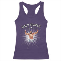 Holy Swoly Racerback Tank Top Funny Jesus Workout Motivation Bodybuilding Fitness