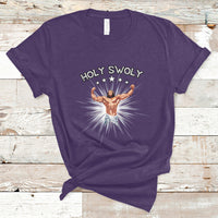 Holy Swoly Bodybuilding Jesus Fitness Funny Gym Funny Jesus Shirt, Jesus Believer, Religious Shirt T-Shirt - Wonder Print Shop