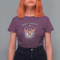 Holy Swoly T Shirt For Women Funny Jesus Workout Motivation Bodybuilding Fitness