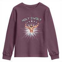 Holy Swoly Youth Sweatshirt Funny Jesus Workout Motivation Bodybuilding Fitness