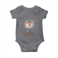 Hallowed Be Thy Gains Baby Onesie Funny Jesus Workout Motivation Bodybuilding Fitness