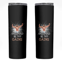 Hallowed Be Thy Gains Skinny Tumbler Funny Jesus Workout Motivation Bodybuilding Fitness