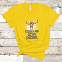 Hallowed Be Thy Gains Bodybuilding Jesus Fitness Funny Gym Funny Jesus Shirt, Jesus Believer, Religious Shirt T-Shirt - Wonder Print Shop