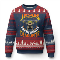 Jesus The Ultimate Deadlifter Ugly Christmas Sweater Funny Jesus Workout Motivation Bodybuilding Fitness - Wonder Print Shop
