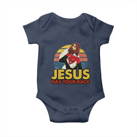 Funny Jesus Satan Meme Baby Onesie Has Your Back Jiu Jitsu Retro Religious Christian