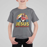 Funny Jesus Satan Meme T Shirt For Kid Has Your Back Jiu Jitsu Retro Religious Christian