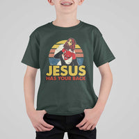 Funny Jesus Satan Meme T Shirt For Kid Has Your Back Jiu Jitsu Retro Religious Christian