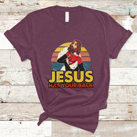 Funny Jesus Has Your Back Jiu Jitsu Retro Christian Vintage Funny Jesus Shirt, Jesus Believer, Religious Shirt T-Shirt - Wonder Print Shop