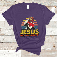 Funny Jesus Has Your Back Jiu Jitsu Retro Christian Vintage Funny Jesus Shirt, Jesus Believer, Religious Shirt T-Shirt - Wonder Print Shop