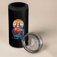 Funny Jesus 4 in 1 Can Cooler Tumbler I Saw That Christian Religious Meme Retro