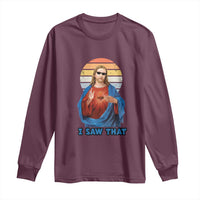Funny Jesus Long Sleeve Shirt I Saw That Christian Religious Meme Retro