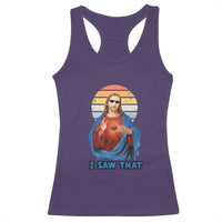 Funny Jesus Racerback Tank Top I Saw That Christian Religious Meme Retro