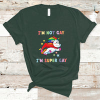 Gay Pride T Shirt I'm Not Gay I'm Super Gay Cute Unicorn LGBT Rainbow Gay Pride - Wonder Print Shop