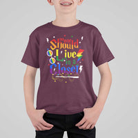No One Should Live in a Closet T Shirt For Kid LGBTQ+ Pride Empowerment Ally