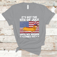 4th Of July Hot Dog T Shirt It's Not 4th of July Until My Wiener Comes Out Funny Hotdog - Wonder Print Shop