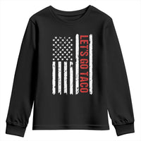 Funny Let's Go Taco Youth Sweatshirt Stars and Stripes Political Satire