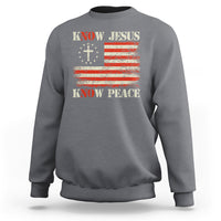 Know Jesus Know Peace Sweatshirt No Jesus No Peace Bible American Flag - Wonder Print Shop