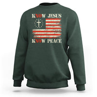 Know Jesus Know Peace Sweatshirt No Jesus No Peace Bible American Flag - Wonder Print Shop