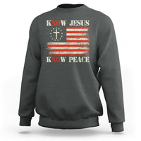 Know Jesus Know Peace Sweatshirt No Jesus No Peace Bible American Flag - Wonder Print Shop