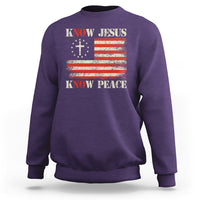 Know Jesus Know Peace Sweatshirt No Jesus No Peace Bible American Flag - Wonder Print Shop