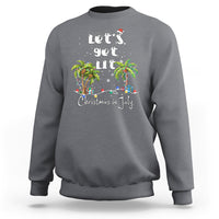 Let's Get Lit Chrismast In July Sweatshirt Xmas Lights Palm Tree Decoration - Wonder Print Shop