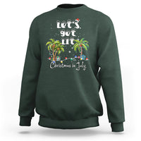 Let's Get Lit Chrismast In July Sweatshirt Xmas Lights Palm Tree Decoration - Wonder Print Shop