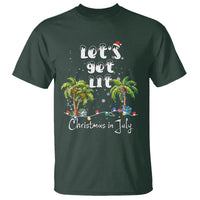 Let's Get Lit Chrismast In July T Shirt Xmas Lights Palm Tree Decoration - Wonder Print Shop