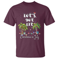 Let's Get Lit Chrismast In July T Shirt Xmas Lights Palm Tree Decoration - Wonder Print Shop