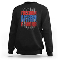 American Patriotic Sweatshirt Freedom Is My Second Favorite F-Word Retro US Flag - Wonder Print Shop