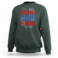 American Patriotic Sweatshirt Freedom Is My Second Favorite F-Word Retro US Flag - Wonder Print Shop