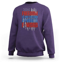 American Patriotic Sweatshirt Freedom Is My Second Favorite F-Word Retro US Flag - Wonder Print Shop