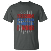 American Patriotic T Shirt Freedom Is My Second Favorite F-Word Retro US Flag - Wonder Print Shop
