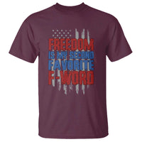 American Patriotic T Shirt Freedom Is My Second Favorite F-Word Retro US Flag - Wonder Print Shop